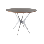 Ronde design statafel, alu look