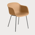 Vergaderstoel Muuto Fiber geelbruin, recycl. kunststof