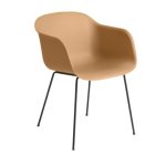 Vergaderstoel Muuto Fiber Tube, geelbruin