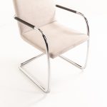 Vergaderstoel Thonet sledemodel creme