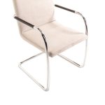 Vergaderstoel Thonet, sledemodel, creme