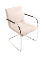 Vergaderstoel Thonet, sledemodel, creme