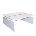 Duo zit-sta bureau elektrisch, Linak Smart met wangpoot, wit 180cm
