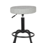 Ronde krukje gestoffeerd, zwarte frame