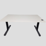 Zit-sta bureau elektrisch, Drentea zwart/grijs 140cm wit