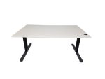 Zit-sta bureau elektrisch, Drentea zwart/grijs 140cm wit