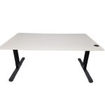 Zit-sta bureau elektrisch, Drentea zwart/grijs 140cm wit