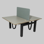 Duo zit-sta bureau elektrisch, zwart 120cm grijs/bruin