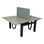 Duo zit-sta bureau elektrisch, zwart 120cm grijs/bruin