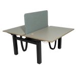 Duo zit-sta bureau elektrisch, zwart 120cm grijs/bruin
