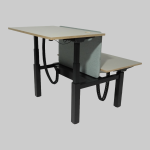 Duo zit-sta bureau elektrisch, zwart 120cm grijs/bruin - Afbeelding 3