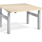 Duo zit-sta bureau elektrisch, grijs 160cm licht beuken