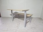 Duo zit-sta bureau elektrisch, grijs 160cm licht beuken - Afbeelding 3