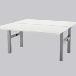 Duo zit-sta bureau slinger, Vepa Presto zilvergrijs, wit 180cm