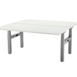 Duo zit-sta bureau slinger, Vepa Presto zilvergrijs, wit 180cm