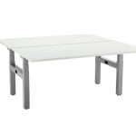 Duo zit-sta bureau elektrisch, Vepa Presto zilvergrijs, wit 180cm