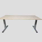 Zit-sta bureau elektrisch, Steelcase, grijs 160cm eiken
