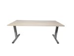 Zit-sta bureau elektrisch, Steelcase, grijs 160cm eiken