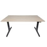 Zit-sta bureau elektrisch, Ahrend Balance, Antraciet 140cm Robson eiken