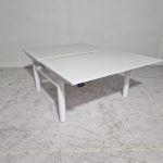 Duo zit-sta bureau elektrisch, Sedus, wit 120cm wit