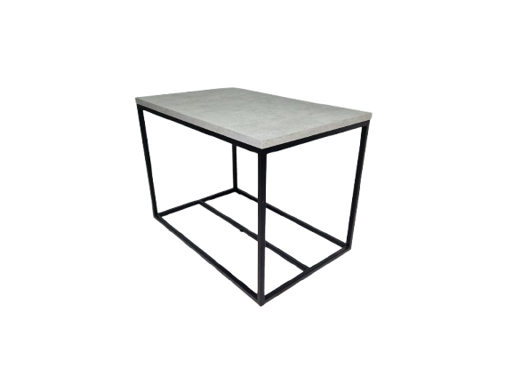 Kantinetafel_Grijs_KL1 Kantinetafel, Design Betonlook 125cm - Afbeelding 1