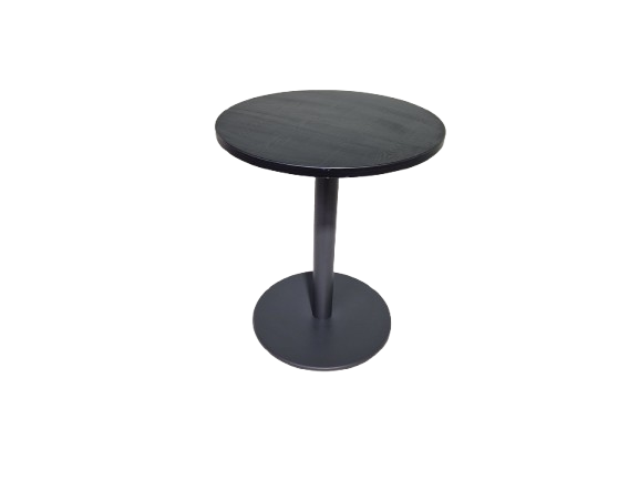 Ronde tafel hoog zwart eiken 60cm (3) Ronde Tafel, Zwart hout, 60x71cm - Afbeelding 1