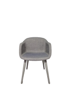 Vergaderstoel Muuto Fiber wood, grijs - Afbeelding 2