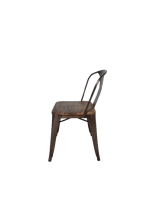 Kantinestoel Tolix, zwart, houten zitting - Afbeelding 3