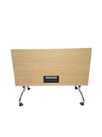 Klaptafel verrijdbaar Steelcase, 160x80cm Scandinavisch eiken - Afbeelding 7