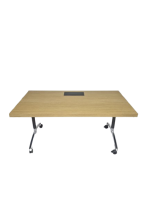 Klaptafel verrijdbaar Steelcase, 160x80cm Scandinavisch eiken - Afbeelding 2