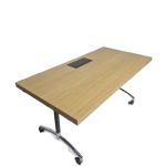 Klaptafel verrijdbaar Steelcase, 160x80cm Scandinavisch eiken