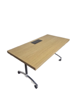 Klaptafel verrijdbaar Steelcase, 160x80cm Scandinavisch eiken