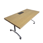 Klaptafel Steelcase, 160cm Scandi. eiken + cubby