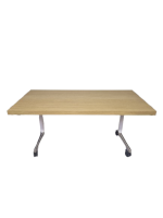 Klaptafel verrijdbaar Steelcase, 160x80cm Scandinavisch eiken - Afbeelding 5