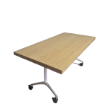 Klaptafel verrijdbaar Steelcase, 160x80cm Scandinavisch eiken