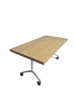 Klaptafel verrijdbaar Steelcase, 160x80cm Scandinavisch eiken