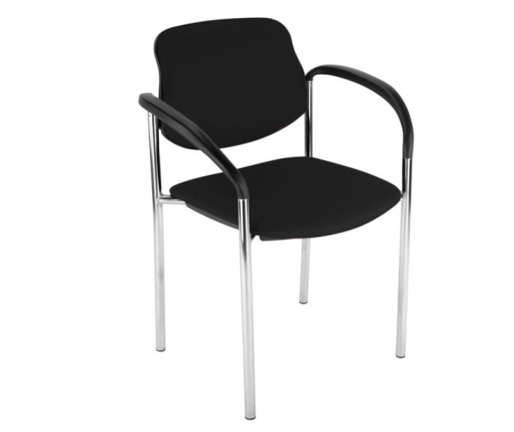 Bolzano-zw-chr Vergaderstoel Bolzano zwart chroom - Afbeelding 1