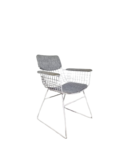 HKLiving_Metal_Wire_Chair_Grijs (3) Vergaderstoel HK Living Wire Chair, grijs - Afbeelding 1