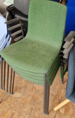 Kantinestoel groen gestoffeerd, stapelbaar - Afbeelding 3