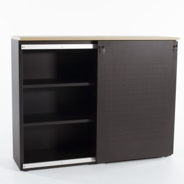 Schuifdeurkast akoestisch zwart 160cm