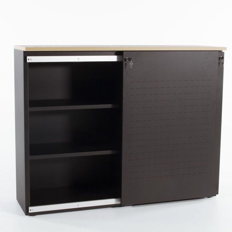 Schuifdeurkast akoestisch zwart 160cm