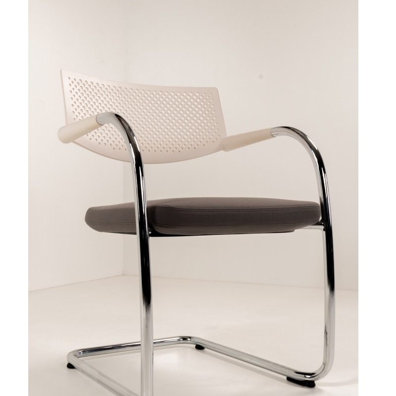 Vergaderstoel Vitra Visavis 2 grijs wit