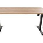 Zit-sta bureau Ronda elektrisch zwart, 160cm blad eiken