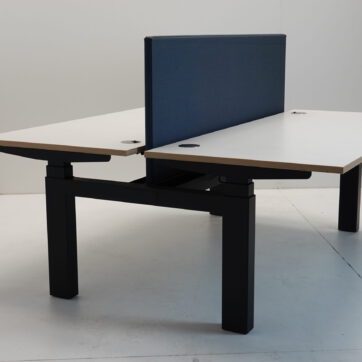 Duo zit-sta bureau elektrisch, zwart wit, 180x80cm