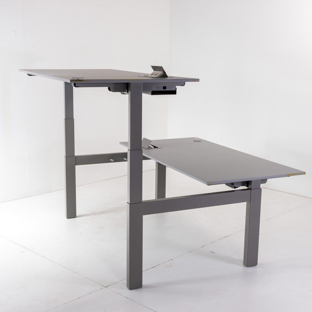 Duo zit-sta bureau elektrisch, Vepa Presto, grijs 160x80cm