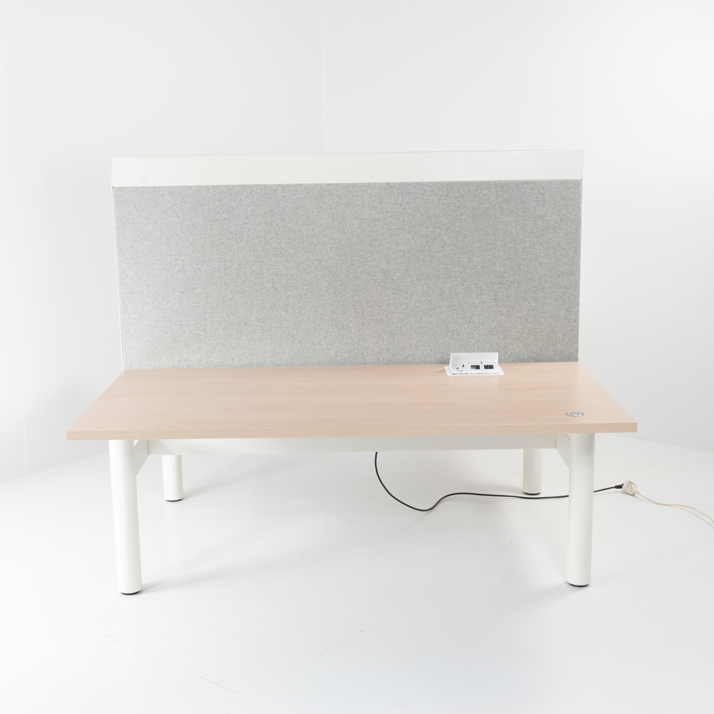 Duo zit-sta bureau elektrisch, Gispen TM wit 160cm