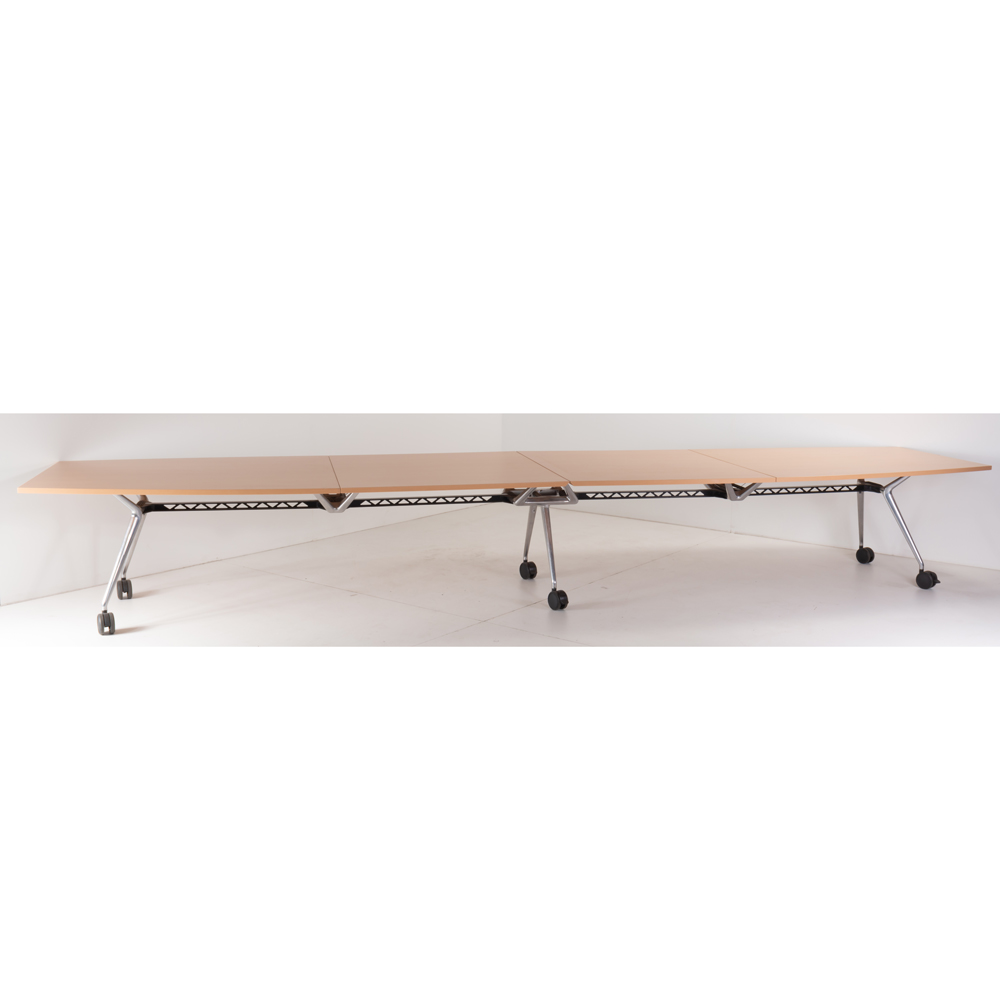 Conferentietafel, Wilkhahn 500x120cm, licht eiken chroom